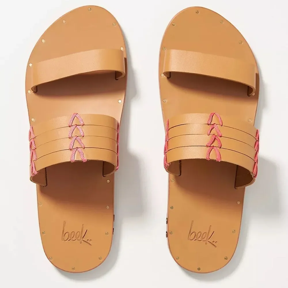 Beek Kiwi Leather Slide Sandal NIB